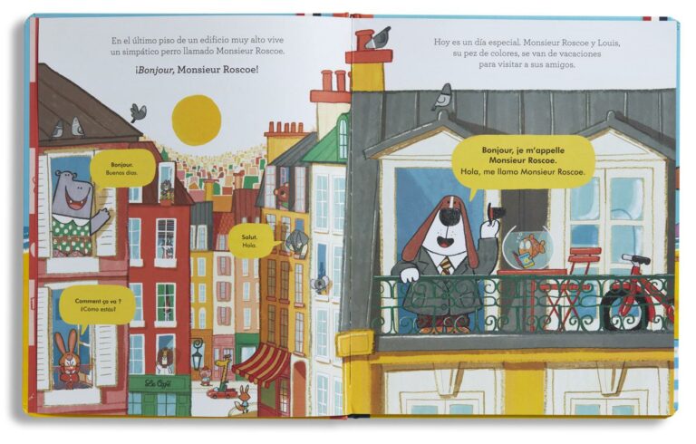 Monsieur Roscoe en vacaciones: aprender idiomas jugando en verano
